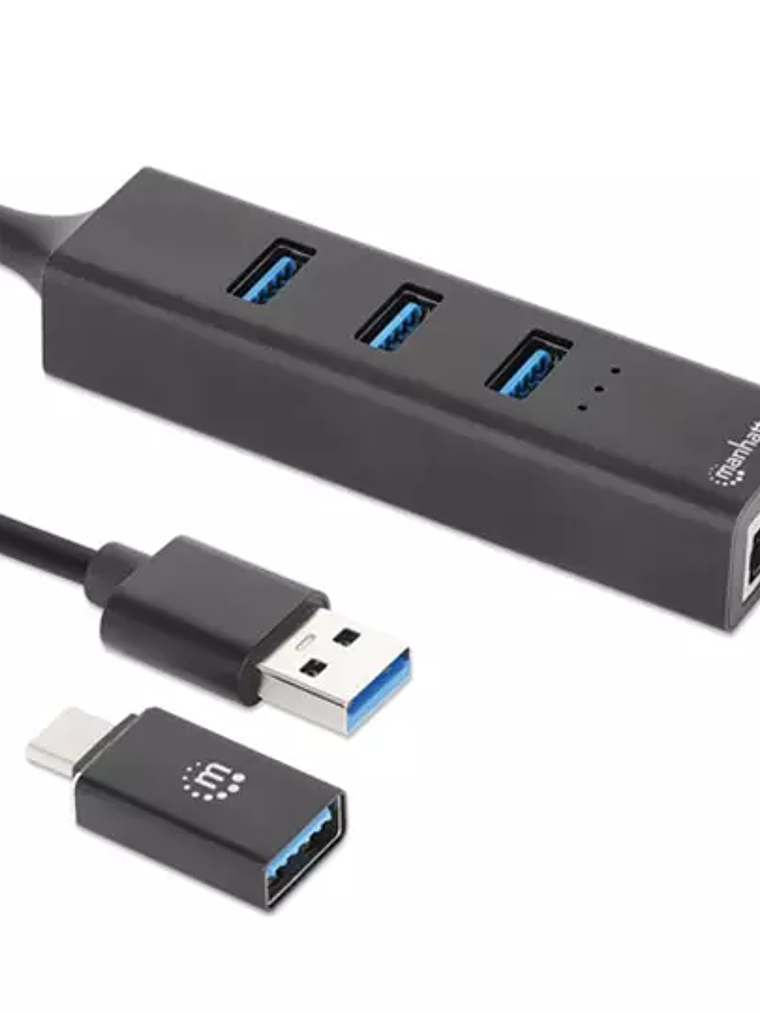 Hub Manhattan USB Macho 3x Puertos USB H 1