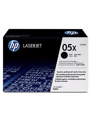 Cartucho de tóner negro HP 05x.