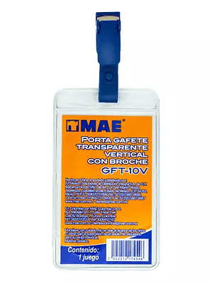 Gafete transparente vertical marca mae 1