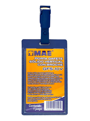 Gafete azul vertical marca mae 1 pieza