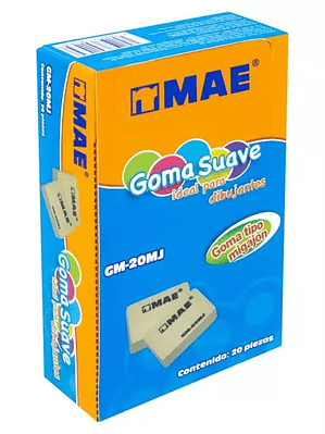Goma tipo migajon mae caja con 20 piezas