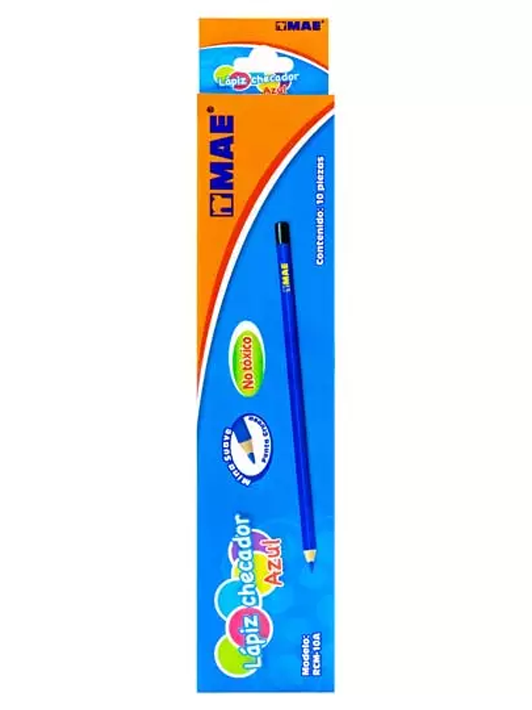 Lapiz checador mae color azul caja con 1 1
