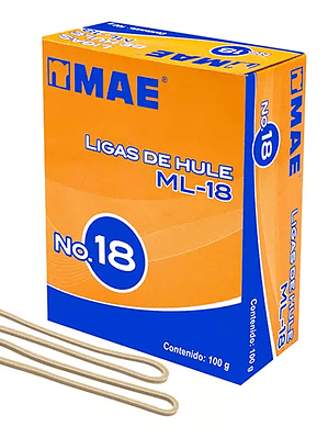 Liga de hule mae no. 18 caja con 100grs