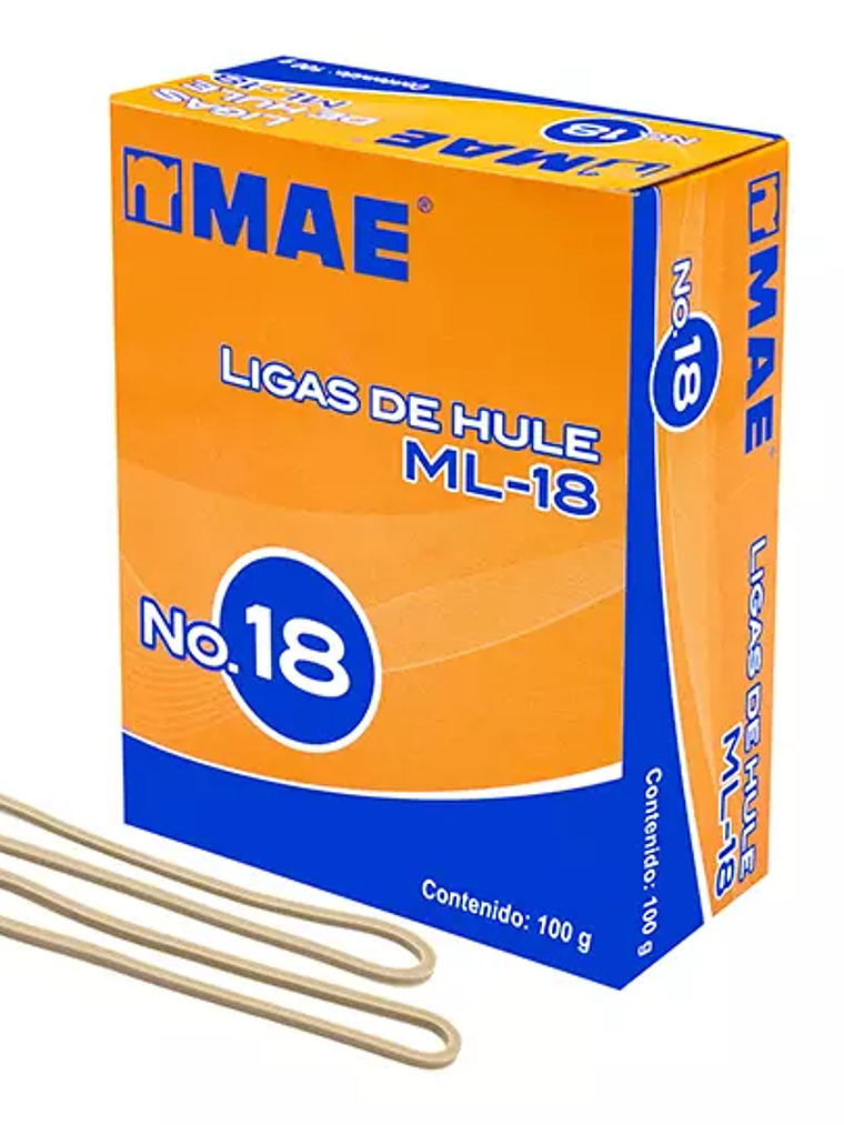 Liga de hule mae no. 18 caja con 100grs 1