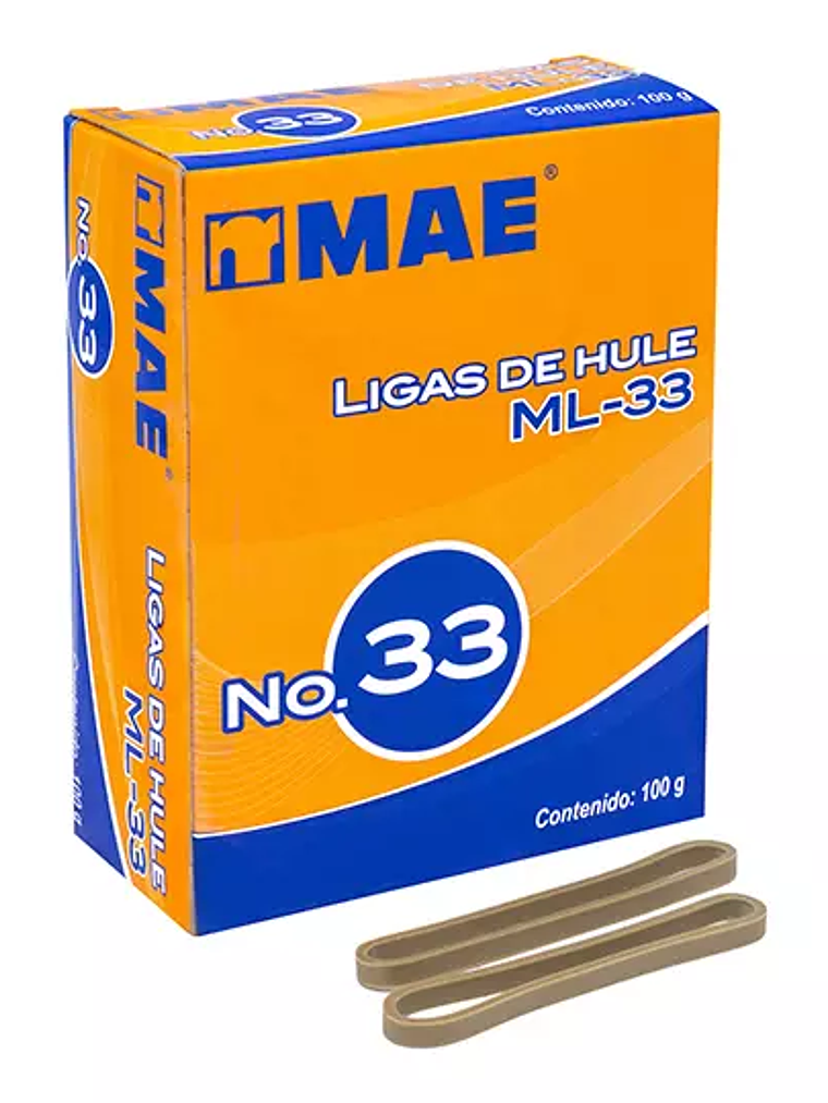 Liga de hule mae no. 33 caja con 100grs 1