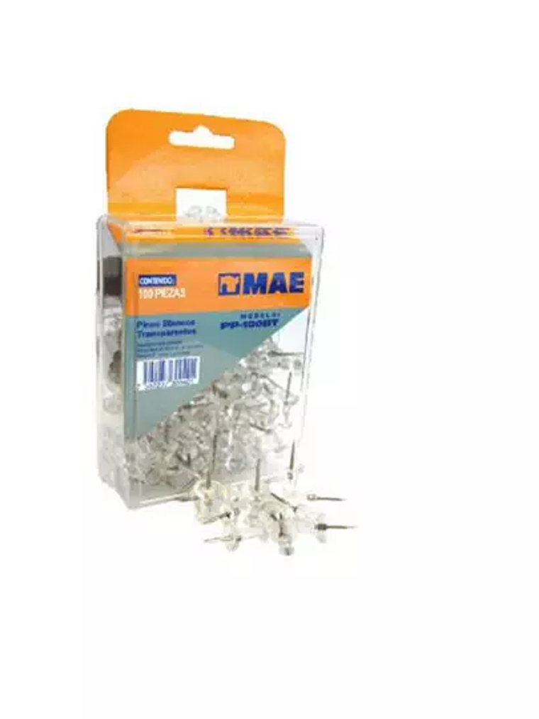 Caja de pines mae transparentes con 100 1