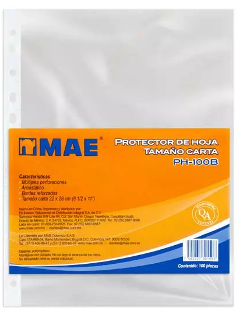Protector de hojas mae tamaño carta bols 1
