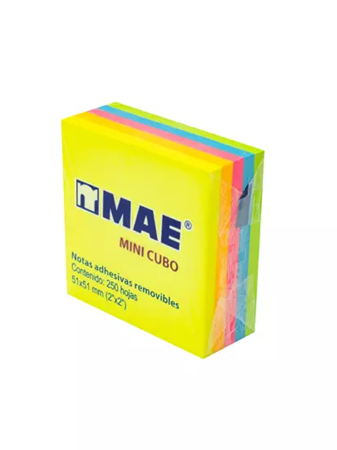 Notas Adhesivas MAE neón 2x2 pul block c 1