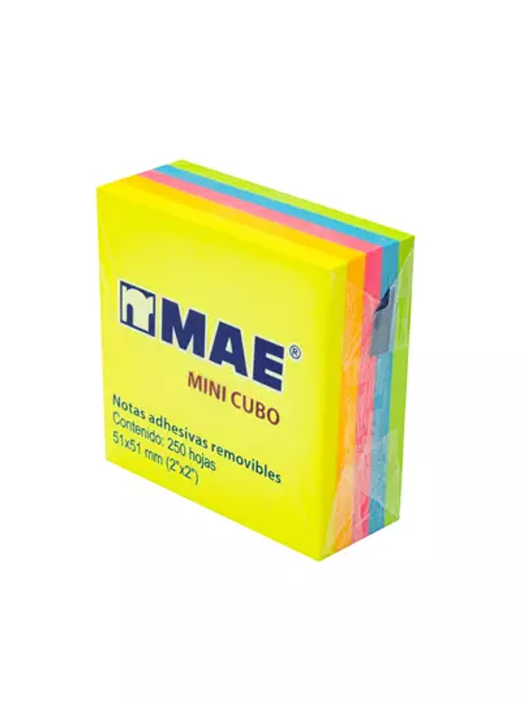Notas Adhesivas MAE neón 2x2 pul block c 1