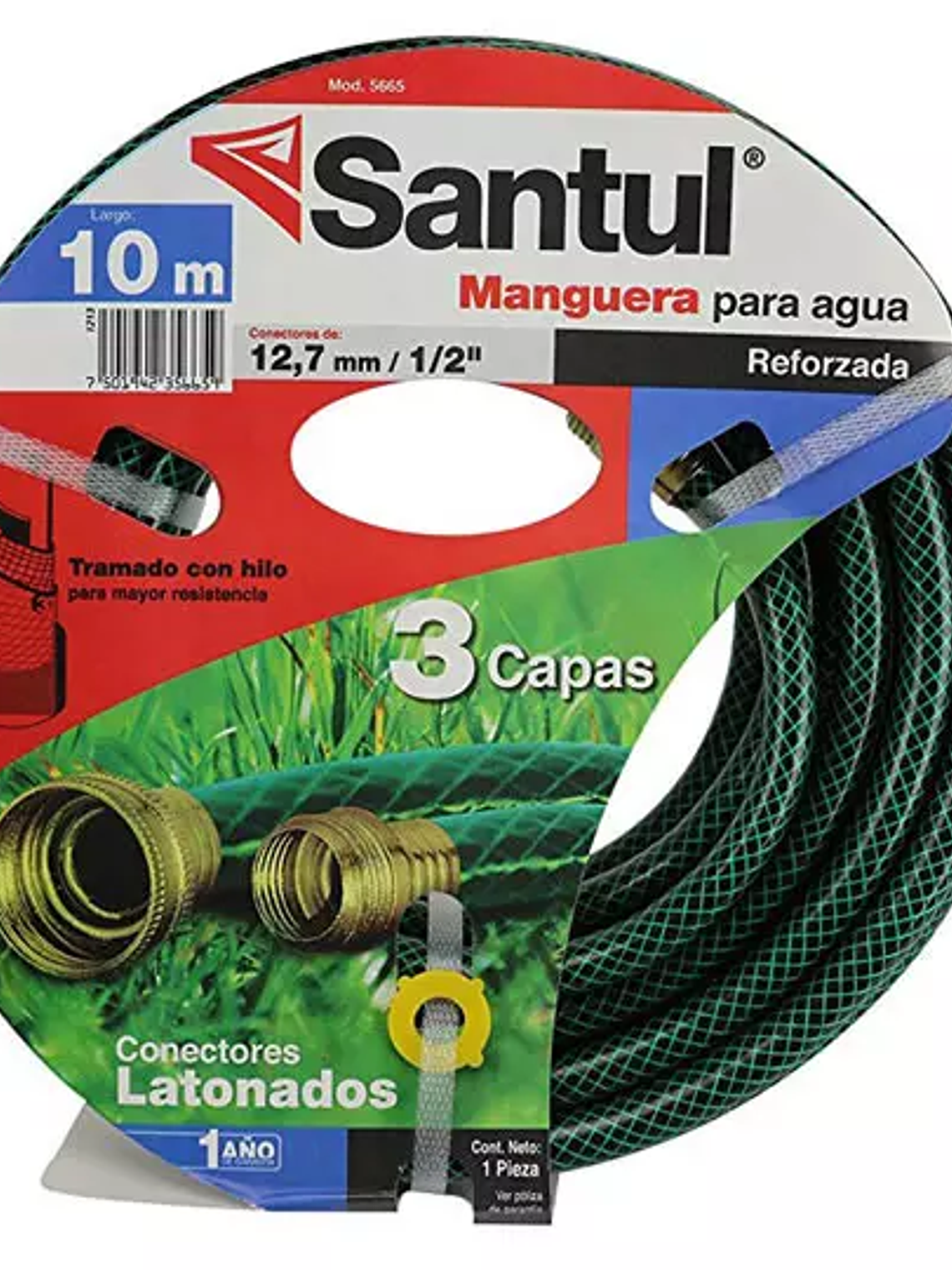 Manguera santul 3 capas color verde de 1 1