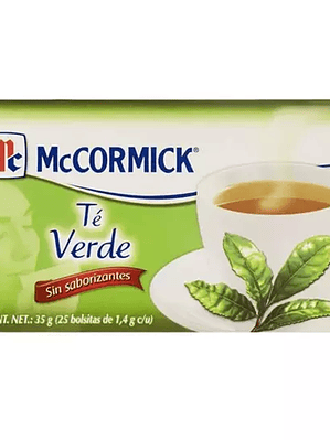 Té verde McCormick caja con 25 sobres