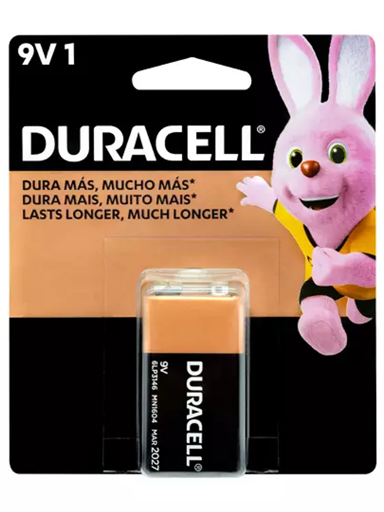 Pila alcalina Duracell 9v blíster de 1 p 1