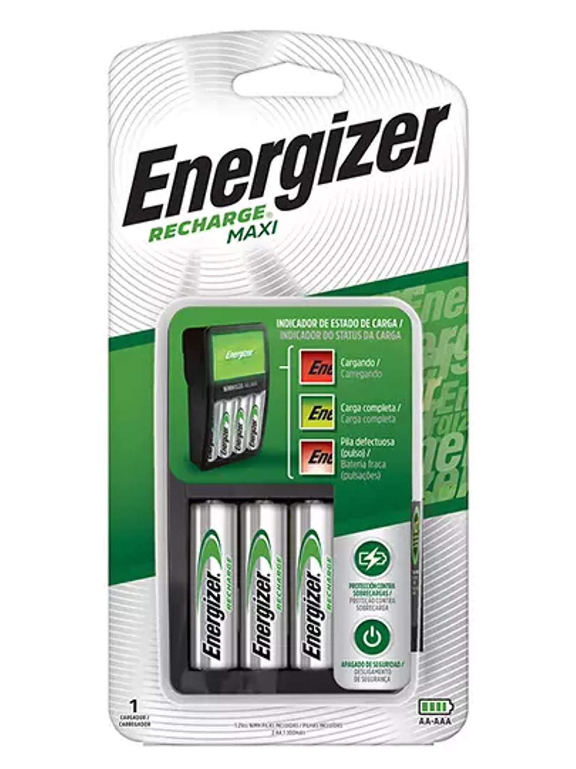 Cargador Maxi Energizer con 2 pilas AA 1