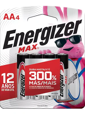 Pila Alcalina Energizer AA blíster Max c