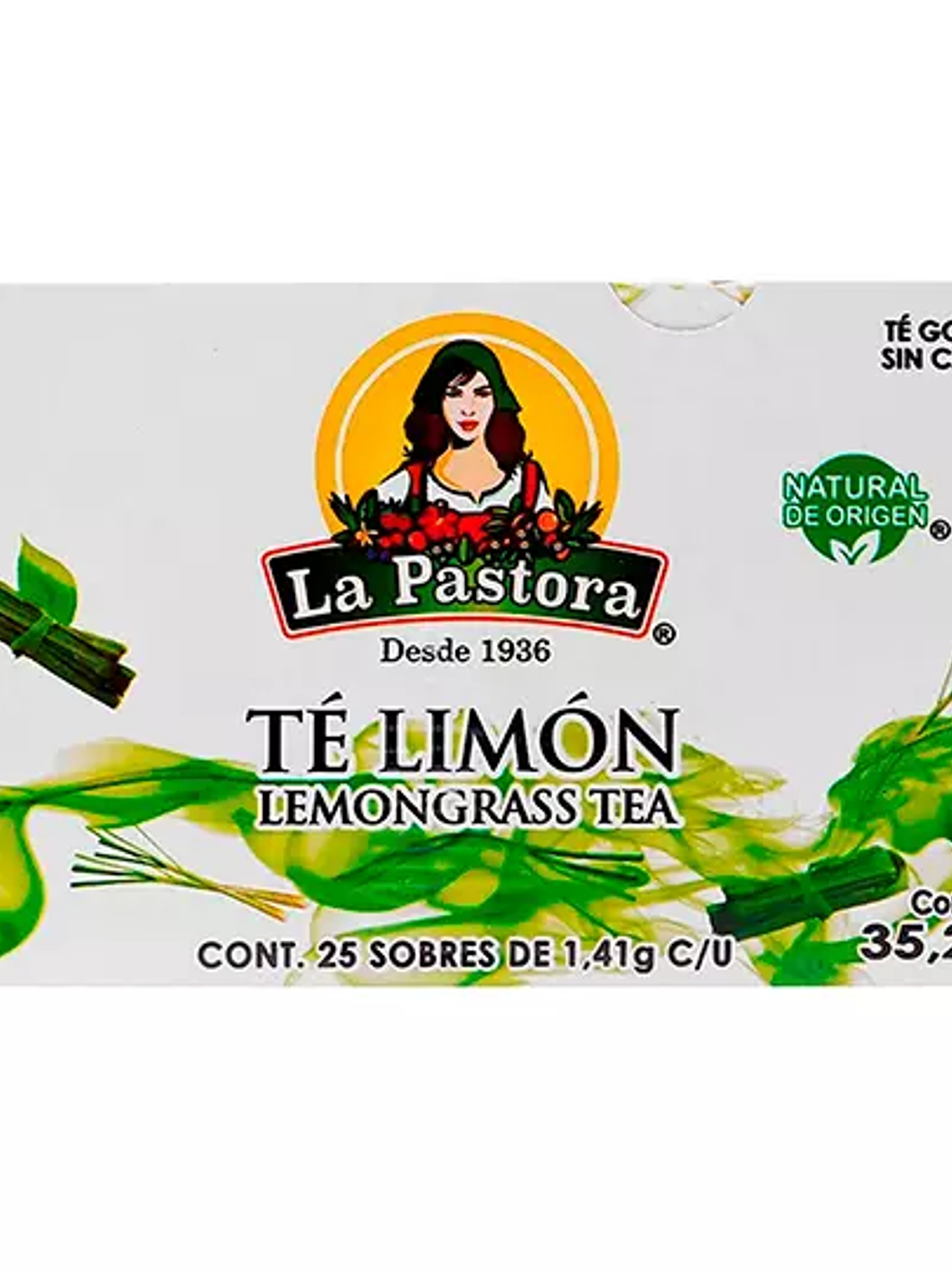 Té de limón LA PASTORA caja con 25 sobre 1