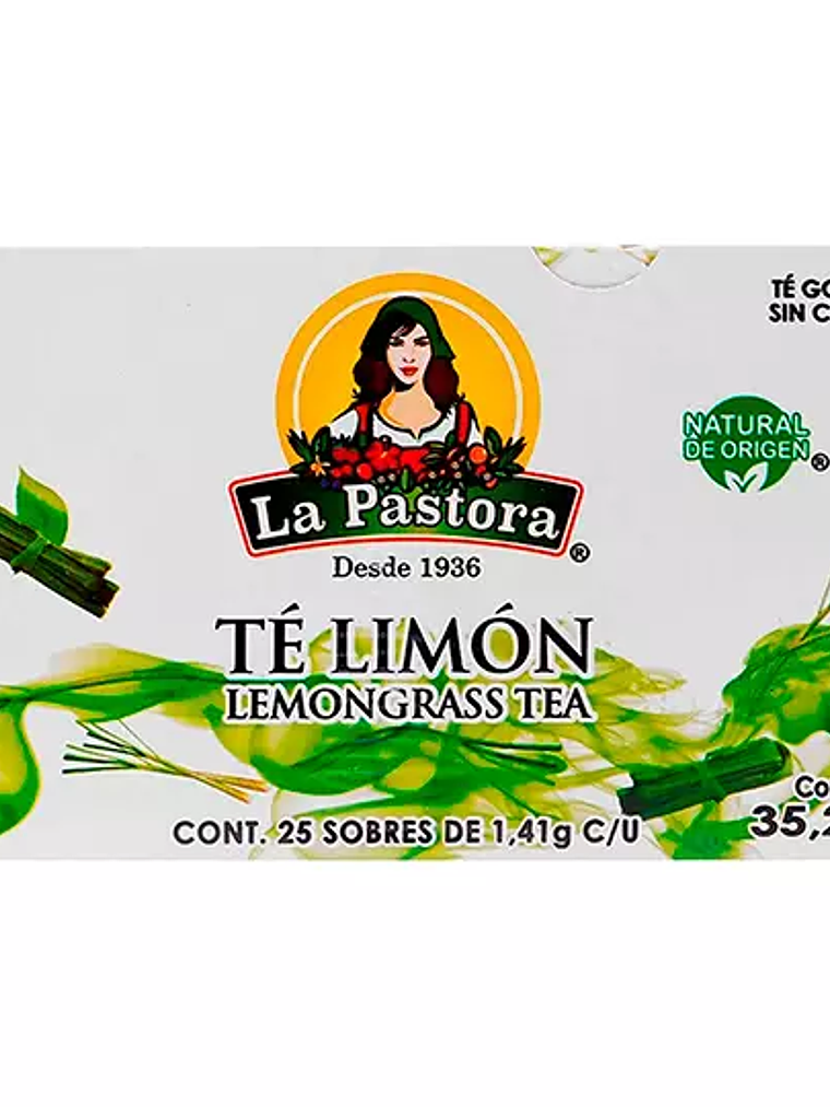 Té de limón LA PASTORA caja con 25 sobre 1