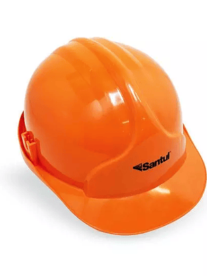 Casco de seguridad santul color naranja.