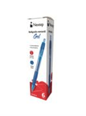 Boligrafo Nextep Gel Retractil Mediano 0.7mm Azul c/6