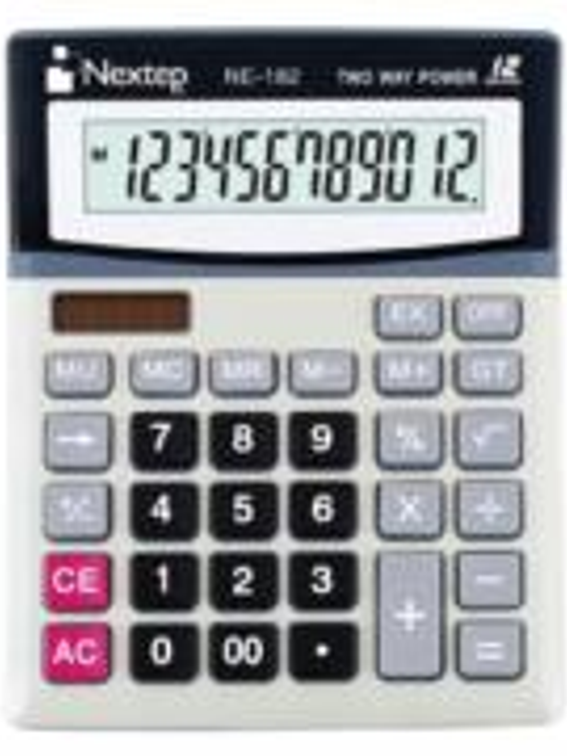 Calculadora Nextep 12 Dígitos Escritorio Bateria/Solar 1