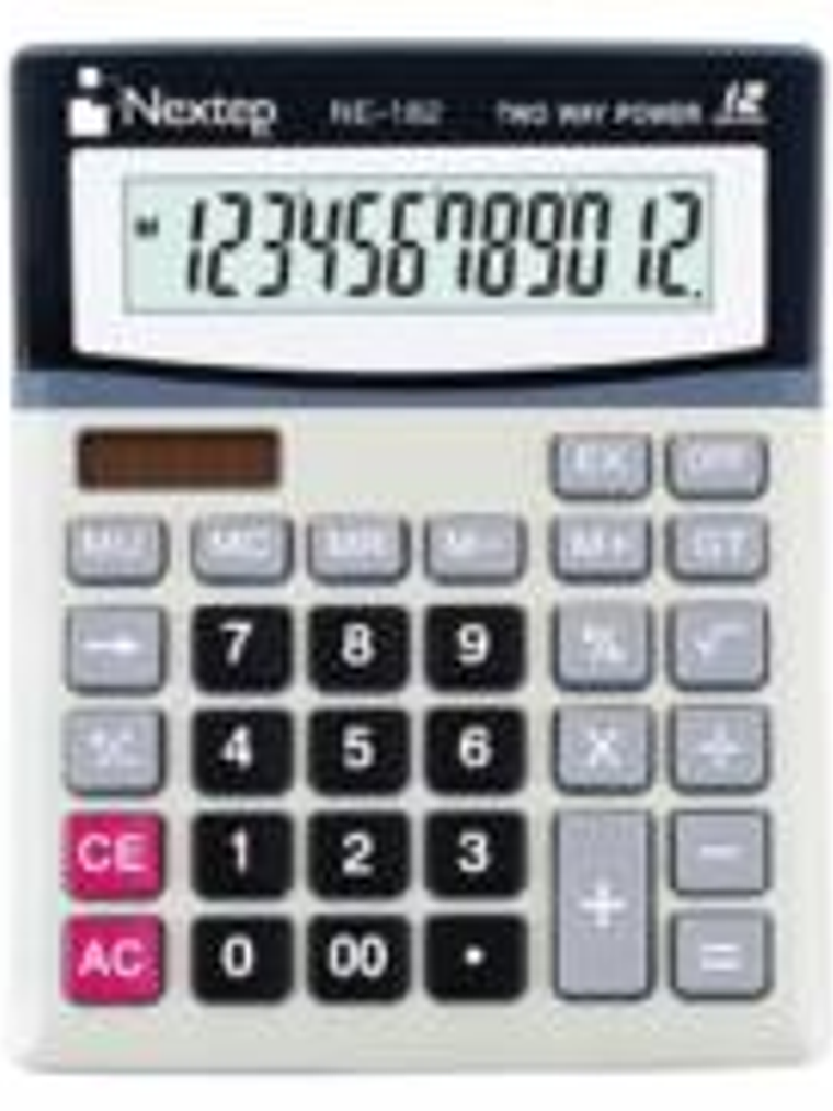 Calculadora Nextep 12 Dígitos Escritorio Bateria/Solar 1