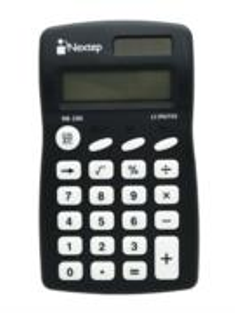 Calculadora Nextep 12 Dígitos de Bolsillo Funciones Básicas Solar/Batería 1