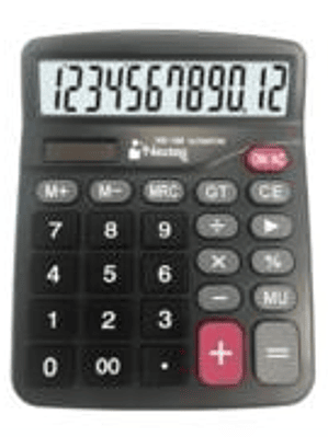 Calculadora Nextep 12 Dígitos Pantalla Grande Escritorio Batería/Solar