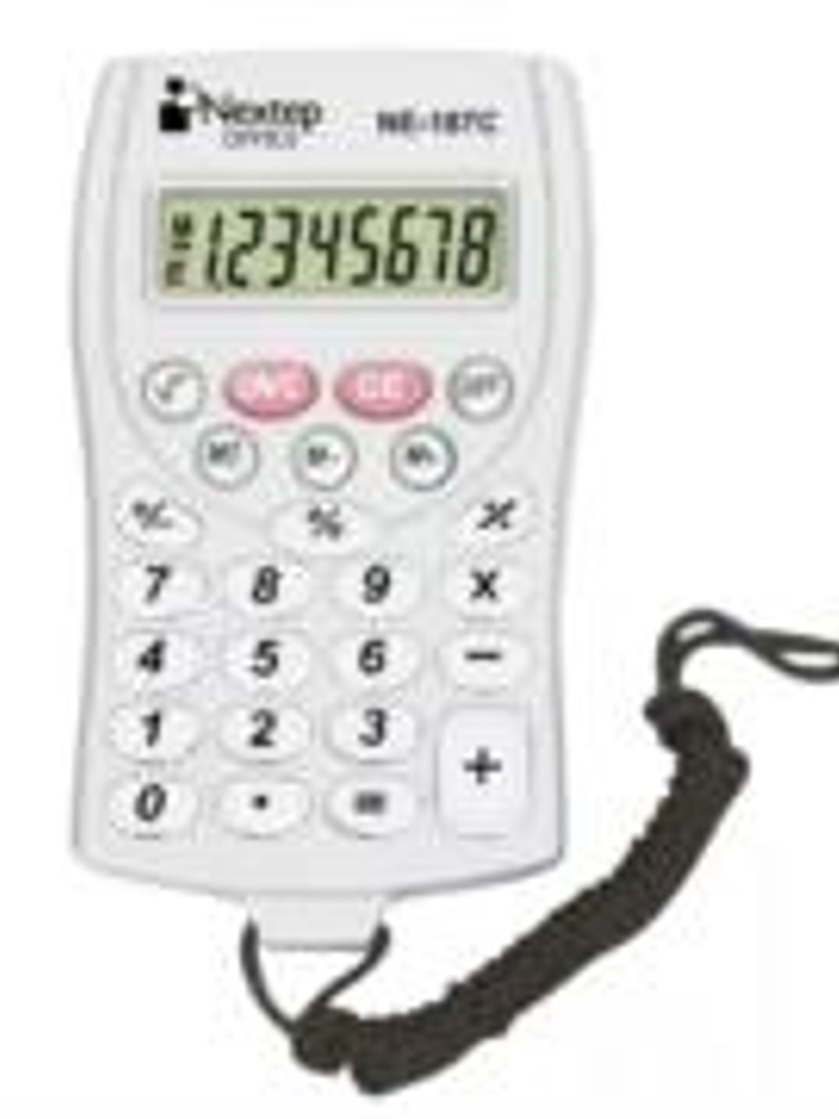 Calculadora Nextep 8 DÍgitos de Bolsillo Batería con Cordón 1