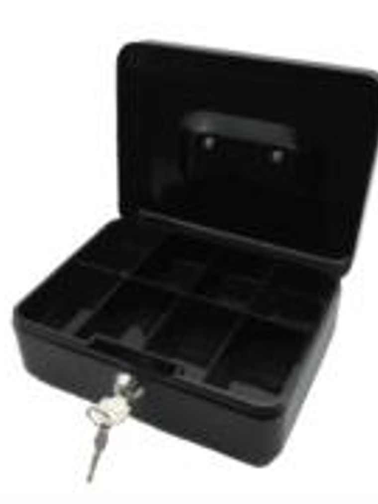 Caja Dinero Nextep Metálica Mediana 20cm Color Negro 1