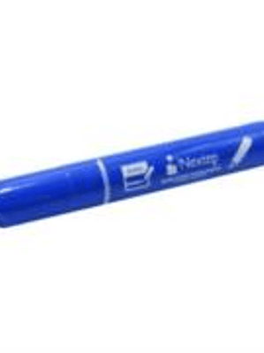 Marcador Nextep Permanente Punta Gruesa Cincel 4mm Azul c/12 Pzas