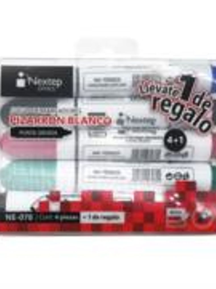 Marcadores Nextep para Pizarrón Blanco Juego 4 Colores Punta Gruesa Cincel 4mm 1