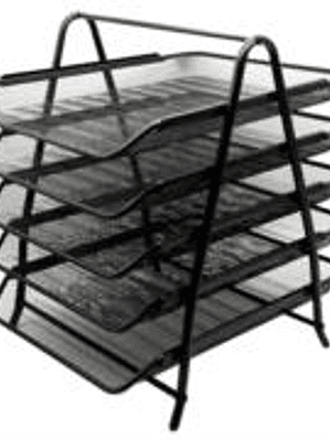 Charola Organizadora Nextep Malla Metalica de 5 Niveles Negro Tipo Oficio