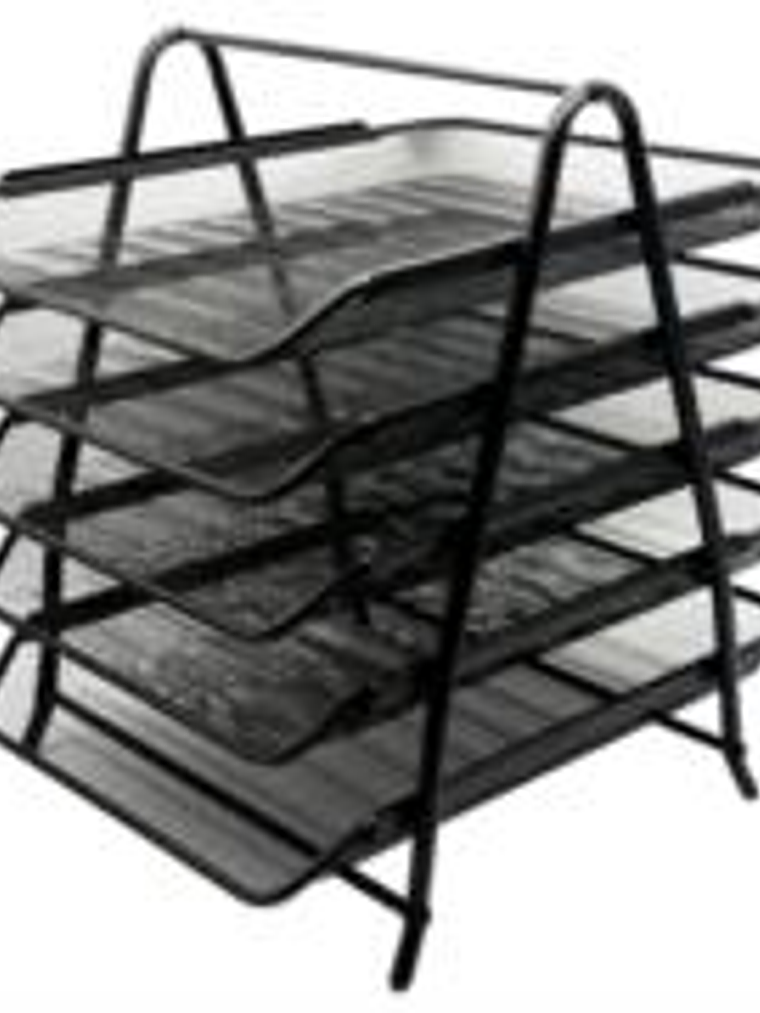 Charola Organizadora Nextep Malla Metalica de 5 Niveles Negro Tipo Oficio 1