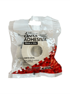 Cinta Adhesiva Nextep Corte Facil 18mm x 33mts Bolsa c/2 Piezas