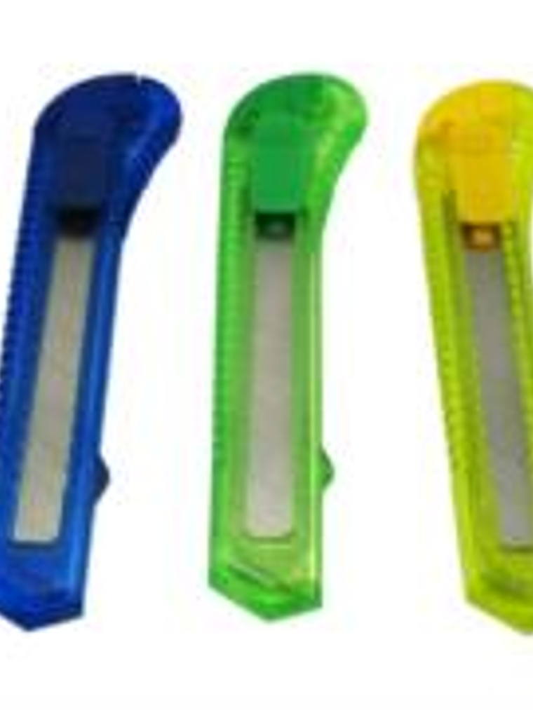 Cutter Plastico Ergonomico Nextep Grande Navaja 18mm Caja Con 12 1