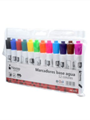 Marcador Nextep Base Agua Estuche Colores Surtidos C/12 Pzas