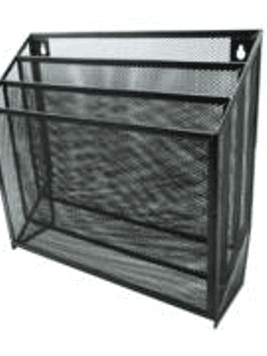 Clasificador Nextep Malla Metálica 3 Niveles Grande Caja Blanco-Negro