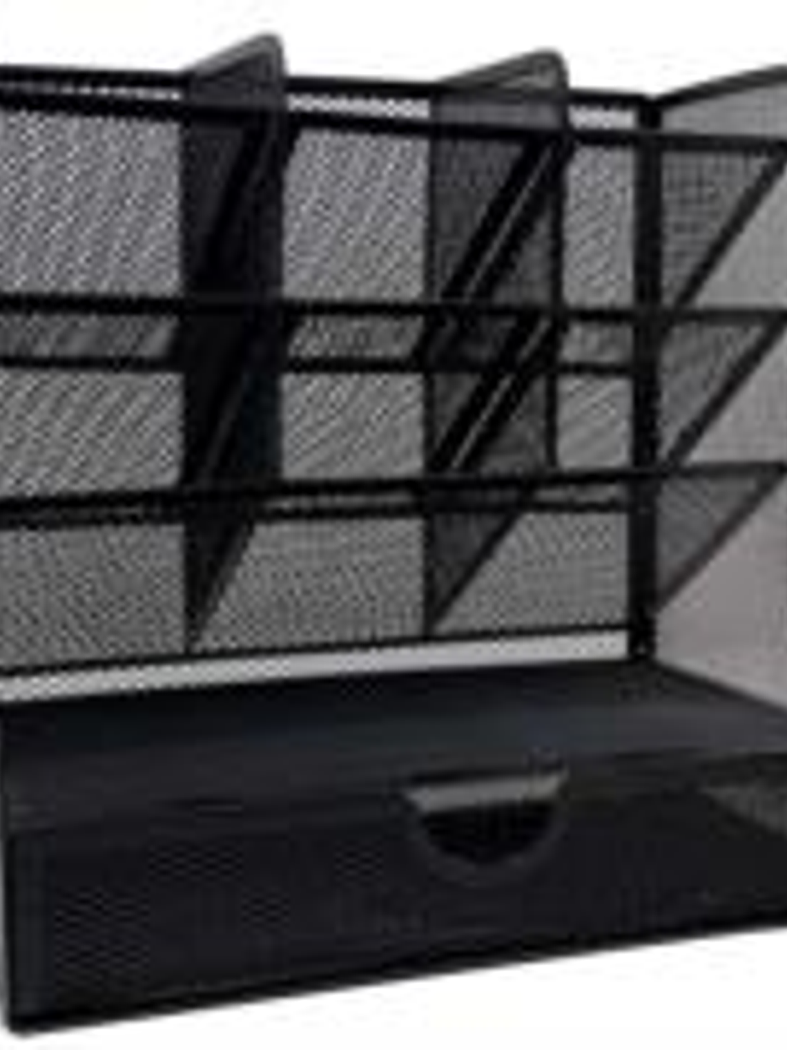 Organizador Nextep Malla Metalica para Escritorio Multi Secciones con Cajon 1