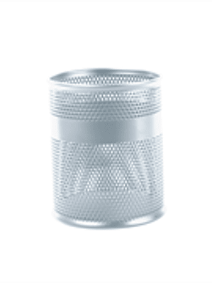 Porta Lápices Nextep Mediano Malla Metálica 8.5x10cm Color Plata