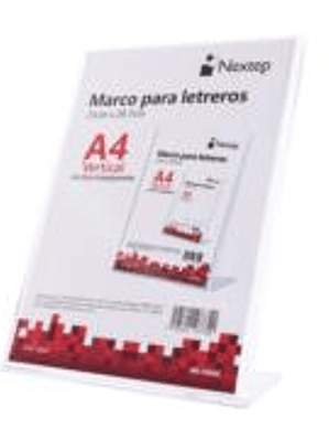 Marco para Letreros Nextep Vertical A4 21X29.7cm Acrilico Transparente