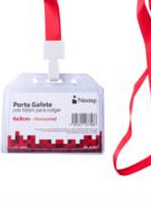 Porta Gafete Plastico Flexible Horizontal Nextep 6x9cm con Liston para Colgar C/12
