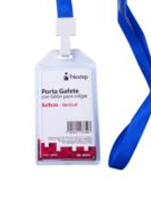 Porta Gafete Plastico Flexible Vertical Nextep 6x9cm con Liston para Colgar C/12