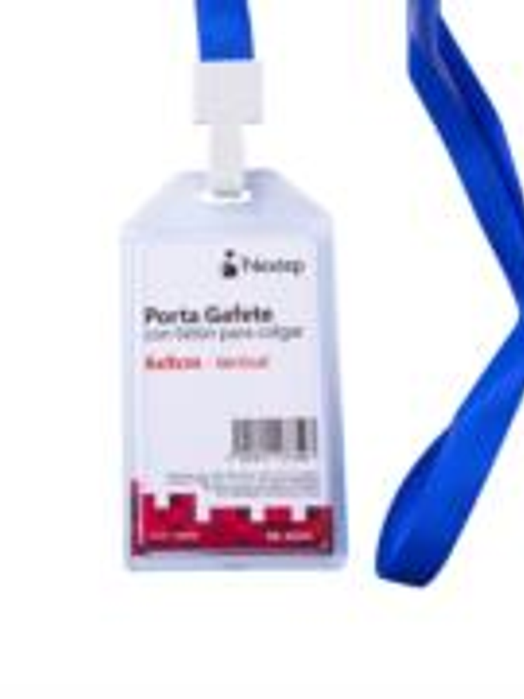Porta Gafete Plastico Flexible Vertical Nextep 6x9cm con Liston para Colgar C/12 1