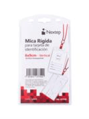 Mica Rigida Porta Gafete Vertical Nextep 6x9cm para Tarjeta de Identificacion C/5