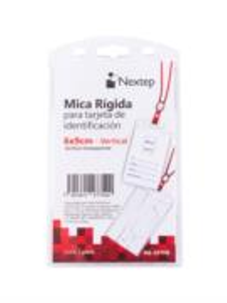Mica Rigida Porta Gafete Vertical Nextep 6x9cm para Tarjeta de Identificacion C/5 1
