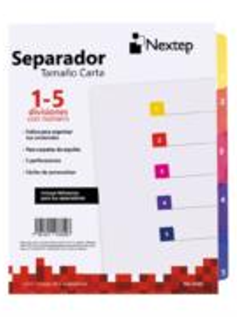 Seprador Economico Nextep 5 Divisiones Con Numero 1