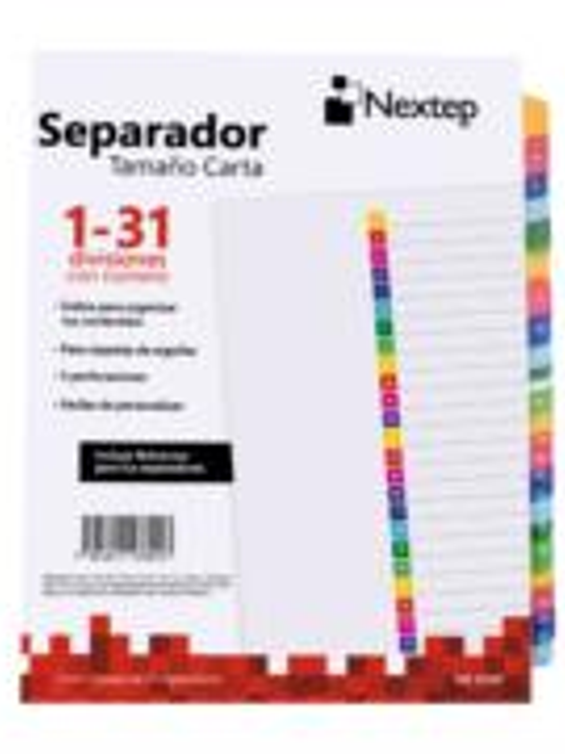 Separador Economico Nextep 31 Divisiones Con Numero 1