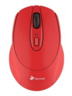 Mouse Nextep Inalámbrico Ergónomico USB 1600 dpi Batería Incluida Color Rojo