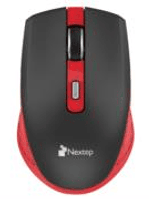 Mouse Nextep Inalámbrico Recargable Switch Encendido 1600 dpi Color Negro-Rojo