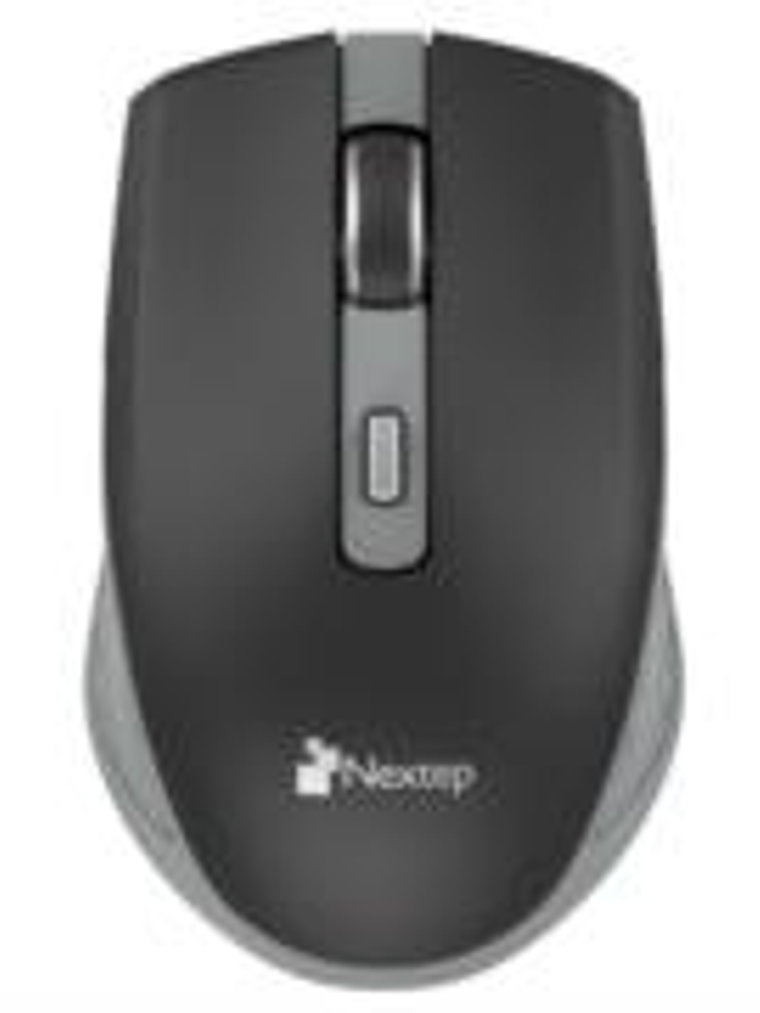 Mouse Nextep Inalámbrico Recargable Switch Encendido 1600 dpi Color Negro-Gris 1