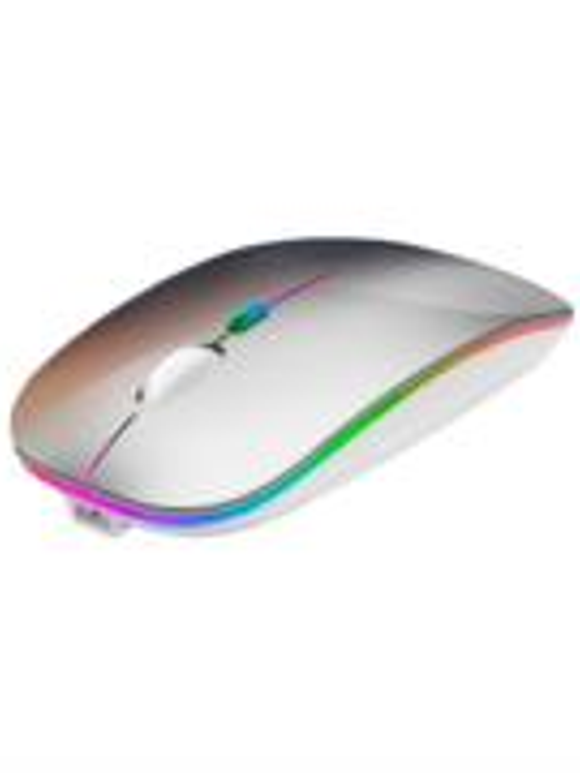 Mouse Nextep Inalámbrico Recargable Delgado/Silencioso RGB 1600 dpi Color Plata 1